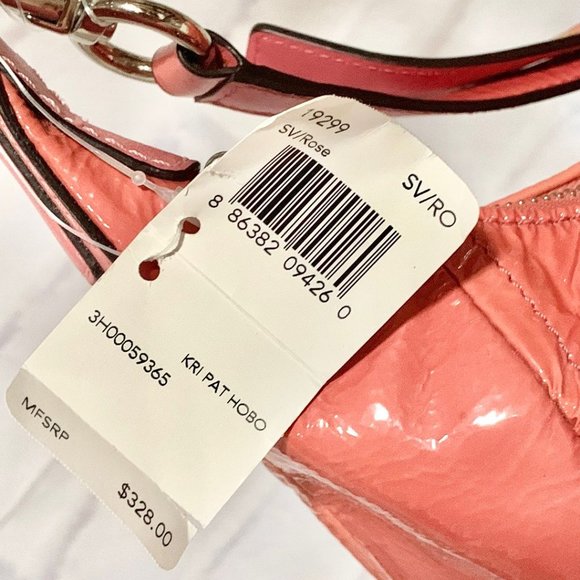 COACH 19299 KRISTIN PATENT LEATHER ROSE HOBO BAG MSRP $328 - Picture 3 of 15